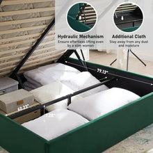 Load image into Gallery viewer, &quot;Queen Bed Frame with Hydraulic Storage &amp; Headboard - Platform, No Spring Needed