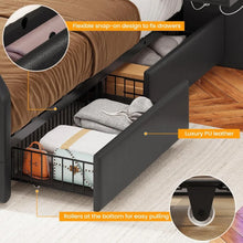 Load image into Gallery viewer, &quot;Platform Bed Frame with Storage Drawers, Charging Station, LED Lights &amp; Nightstand