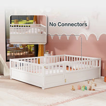 Load image into Gallery viewer, Montessori Wooden Children&#39;s Floor Bed with Integral High Security Barrier