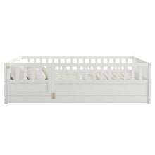 Load image into Gallery viewer, Montessori Wooden Children&#39;s Floor Bed with Integral High Security Barrier