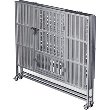 Load image into Gallery viewer, Heavy Duty Stainless Steel Dog Cage, Foldable, Lockable Wheels, Tray, Indoor