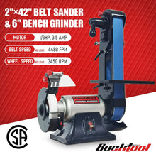 Load image into Gallery viewer, Upgraded 2&quot; Belt Sander &amp; 6&quot; Bench Grinder - Knife Sharpener, Large Work Table