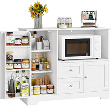 Load image into Gallery viewer, Multifunctional Kitchen Buffet Cabinet - Storage with Drawers, Adjustable Shelves, Microwave Stand