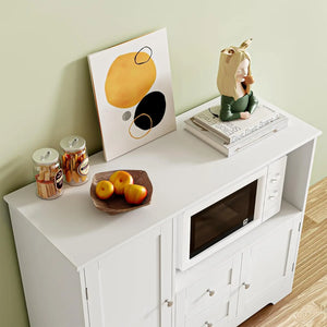 Multifunctional Kitchen Buffet Cabinet - Storage with Drawers, Adjustable Shelves, Microwave Stand