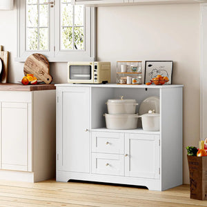 Multifunctional Kitchen Buffet Cabinet - Storage with Drawers, Adjustable Shelves, Microwave Stand