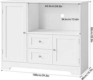 Multifunctional Kitchen Buffet Cabinet - Storage with Drawers, Adjustable Shelves, Microwave Stand