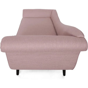 Cozy Fabric Lounge Chair - Light Blush and Dark Brown