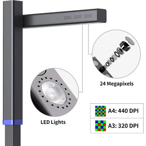 24MP Portable Book/Document Scanner - Shine Ultra Pro, 440 DPI, USB Camera