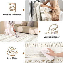 Load image into Gallery viewer, 8x10 Soft Farmhouse Rug - Neutral Modern Carpet, Machine Washable, Non-Slip