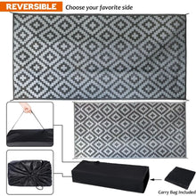 Load image into Gallery viewer, &quot;Reversible Plastic Straw Rug – Modern Area Rug for Deck, Beach, Picnic, Trailer