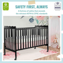 Load image into Gallery viewer, Versatile Black 3-in-1 Convertible Crib - Infant Crib, Toddler Bed, Daybed