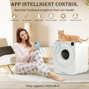 Hands-Free Automatic Cat Litter Box - Smart Robot with App Control & Odor Removal