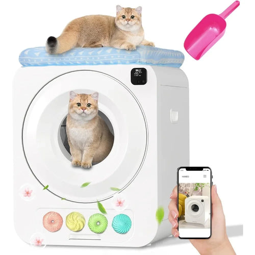 Hands-Free Automatic Cat Litter Box - Smart Robot with App Control & Odor Removal