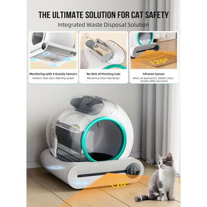 Intelligent Litter Box for Cats - Automatic Self-Cleaning, APP Control, Mat Liners