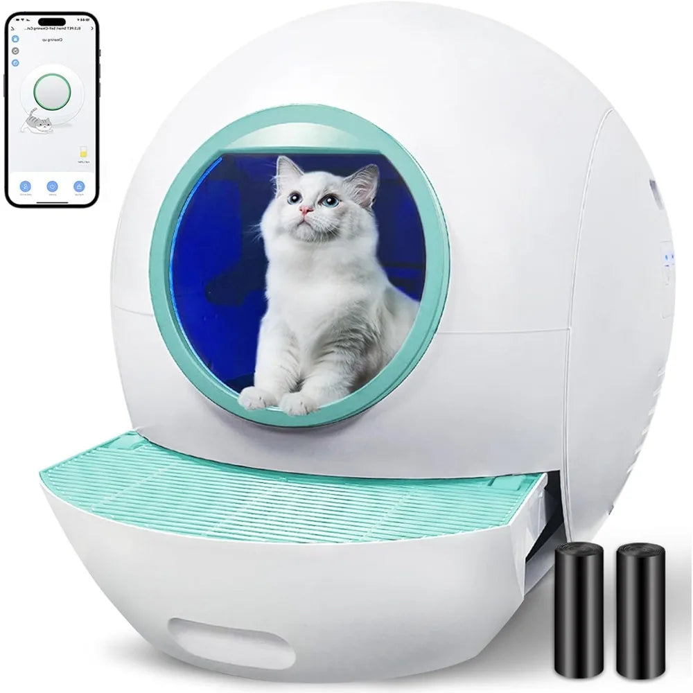 Automatic Self-Cleaning Cat Litter Box 60L | Smart APP Control, Odor-Free & Liner Mat