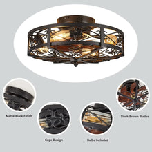 Load image into Gallery viewer, Farmhouse 20&quot; Flush Mount Ceiling Fan, Bladeless Low Profile with Light &amp; Remote