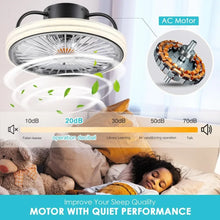 Load image into Gallery viewer, Modern Flush Mount Ceiling Fan w/Light | 15&quot; RGB Dimmable LED, Low Profile