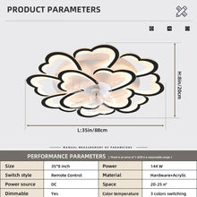 Load image into Gallery viewer, Smart Ceiling Fan with Lights - 35 Inch, Dimmable LED, Remote + App Controlled