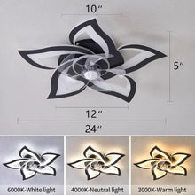 Load image into Gallery viewer, 24-Inch Ceiling Fan with Lights - Remote Control, 6 Speeds, 3 Light Colors, Low Profile