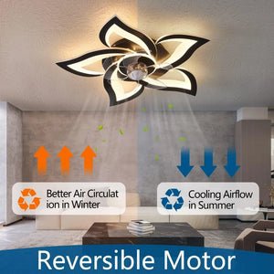 24-Inch Ceiling Fan with Lights - Remote Control, 6 Speeds, 3 Light Colors, Low Profile