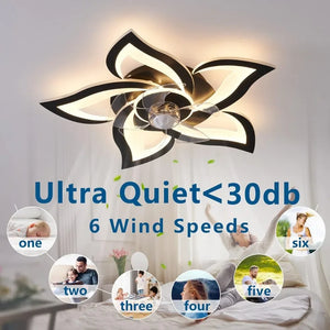 24-Inch Ceiling Fan with Lights - Remote Control, 6 Speeds, 3 Light Colors, Low Profile