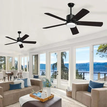 Load image into Gallery viewer, 52&quot; Ceiling Fan with 6-Speed Reversible DC Motor - Adjustable Light, 5 Blades