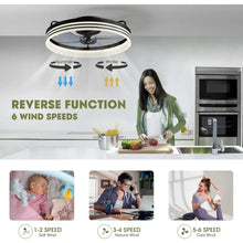 Load image into Gallery viewer, Smart Low Profile Ceiling Fan with Lights and Remote - 6 Wind Speeds