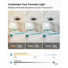 Load image into Gallery viewer, Dimmable Ceiling Fan with Light, Remote Control, 3000K-6500K Color Temp, Memory