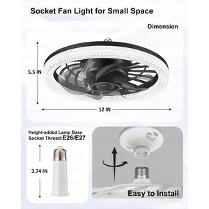 Dimmable Ceiling Fan with Light, Remote Control, 3000K-6500K Color Temp, Memory