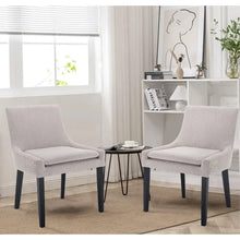 Load image into Gallery viewer, 4 Upholstered Accent Chairs, Mid-Back, Wood Legs, Living Room/Dining