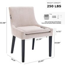 Load image into Gallery viewer, 4 Upholstered Accent Chairs, Mid-Back, Wood Legs, Living Room/Dining