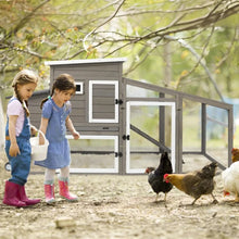 Load image into Gallery viewer, &quot;Wooden Chicken Coop 156” with Run, 4-6 Hens, Perches &amp; Nesting Boxes, Pull-out Trays