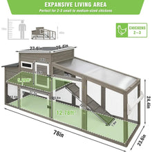 Load image into Gallery viewer, &quot;Wooden Chicken Coop 156” with Run, 4-6 Hens, Perches &amp; Nesting Boxes, Pull-out Trays