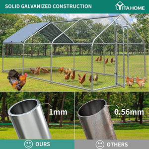 "Metal Chicken Coop 19.68” with Waterproof Cover, Walk-In Poultry Cage, Duck & Rabbit Cage