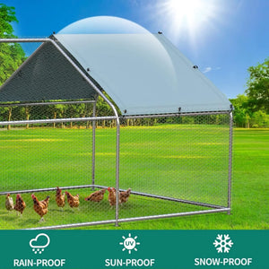 "Metal Chicken Coop 19.68” with Waterproof Cover, Walk-In Poultry Cage, Duck & Rabbit Cage