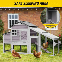 Load image into Gallery viewer, &quot;Portable Chicken Coop 73” Outdoor Wooden Poultry Cage with Wheels, Leak-Proof