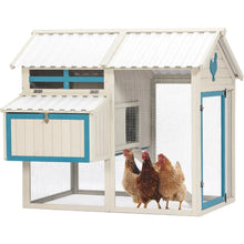 Load image into Gallery viewer, &quot;Spacious Chicken Coop for 6-8 Chickens, Waterproof PVC Roof, Removable Trays