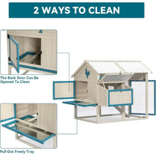 Load image into Gallery viewer, &quot;Spacious Chicken Coop for 6-8 Chickens, Waterproof PVC Roof, Removable Trays