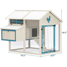 Load image into Gallery viewer, &quot;Spacious Chicken Coop for 6-8 Chickens, Waterproof PVC Roof, Removable Trays