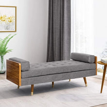 Load image into Gallery viewer, Grey &amp; Dark Walnut Knight Home Chaise Lounge with Golden Accents