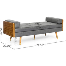 Load image into Gallery viewer, Grey &amp; Dark Walnut Knight Home Chaise Lounge with Golden Accents