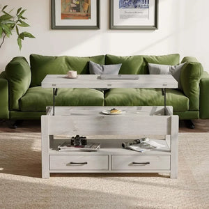 Transformative Coffee Table - Converts to Dining Table, Hidden Storage Drawers