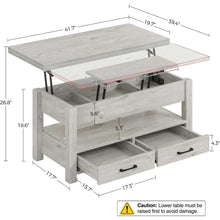 Load image into Gallery viewer, Transformative Coffee Table - Converts to Dining Table, Hidden Storage Drawers