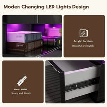 Load image into Gallery viewer, Coffee Table w/ 16-Color LED Lights | 2 Storage Drawers, Open Design Space