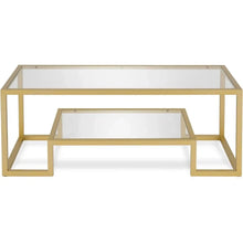 Load image into Gallery viewer, 45&quot; Modern Brass Rectangle Coffee Table | Ideal for Living Room, Studio