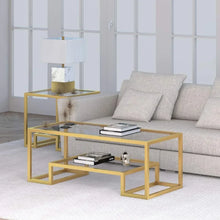 Load image into Gallery viewer, 45&quot; Modern Brass Rectangle Coffee Table | Ideal for Living Room, Studio