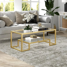 Load image into Gallery viewer, 45&quot; Modern Brass Rectangle Coffee Table | Ideal for Living Room, Studio