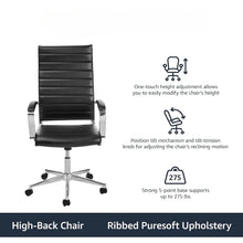 Load image into Gallery viewer, Ergonomic High-Back Computer Chair with Armrests, Lumbar Support &amp; 360° Swivel