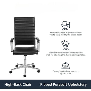 Ergonomic High-Back Computer Chair with Armrests, Lumbar Support & 360° Swivel