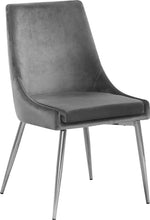 Load image into Gallery viewer, Elegant Velvet Dining Chairs, Set of 2 - Grey Upholstery, Sturdy Metal Frame